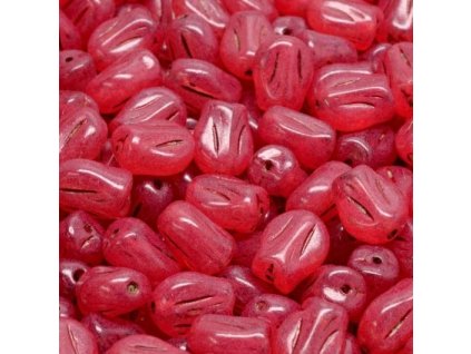 Tulipánky 9x7mm růžové zlatý zátěr