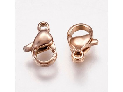 Karabinka 10 mm rose gold nerez