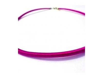 Hedvábný náhrdelník 3 mm fuchsiový