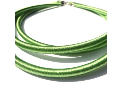 Hedvábný náhrdelník 5 mm zelený