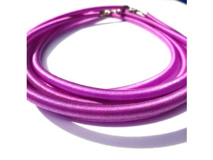 Hedvábný náhrdelník 5 mm sv. fialový
