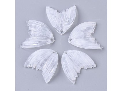 Akrylová křídla mléčně bílá žíhaná