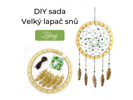 DIY sada Velký lapač snů zelený