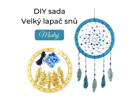 DIY sada Velký lapač snů modrý