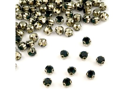 Našívací kamínky 3,2 mm tmavě zelené