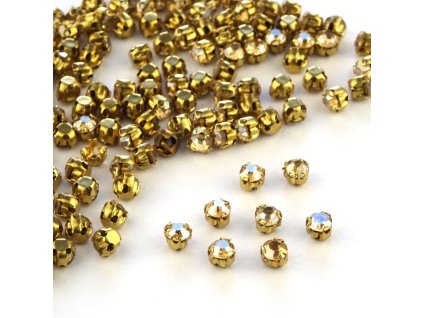 Našívací kamínky 3,2 mm zlaté