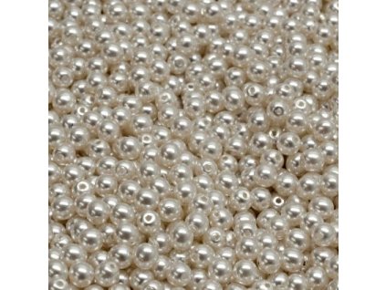 Voskované perly 3 mm bílé zimní