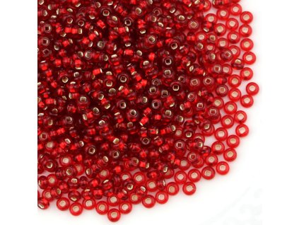 Preciosa rokajl 6/0 červený + průtah