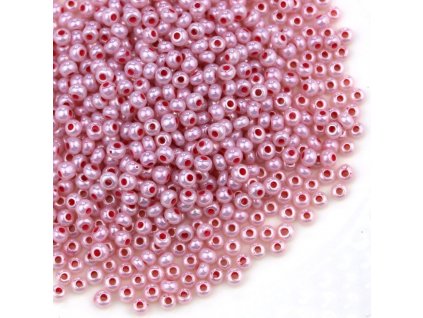 Preciosa rokajl 6/0 růžový perleťový