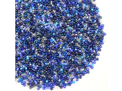 Preciosa rokajl 10/0 mix tm. modrý