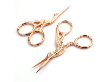 Nůžky čáp rose gold
