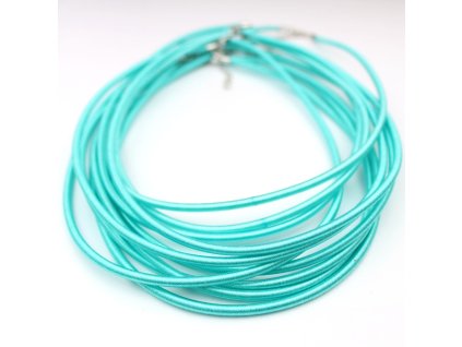 Hedvábný náhrdelník 3 mm tyrkysový