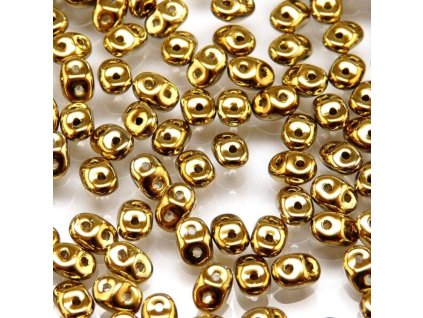 Superduo zlaté amber celodekor