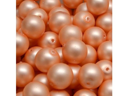 Voskované perly 10mm meruňkově oranž