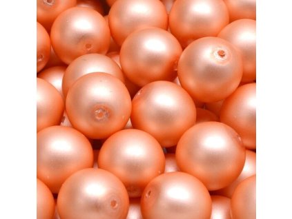 Voskované perly 12mm meruňkově oranž matné