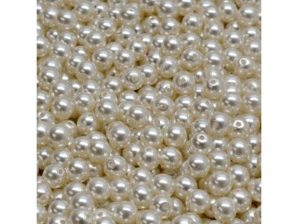 Voskované perly 4mm bílé zimní
