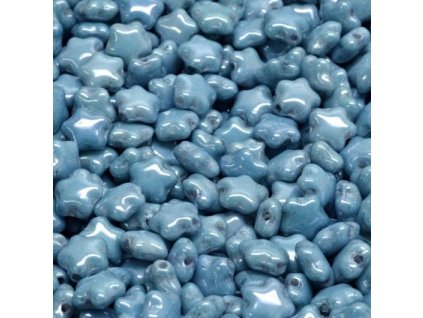 Korálky hvězdičky 6mm modrý listr