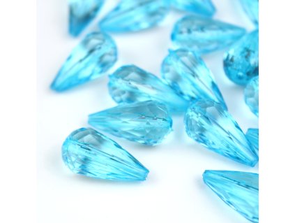 Plastové kapky broušené 22 mm tyrkysové