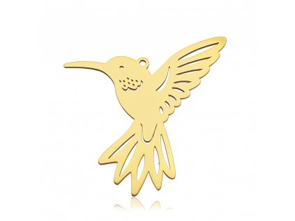 Přívěsek nerezový pták kolibřík zlatý