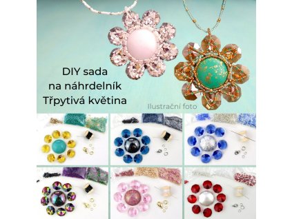 Stavebnice na korálkování Třpytivá květina šití z korálků a korálkování