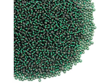 Preciosa rokajl 10/0 tmavě zelený, stř. průtah