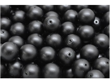 Voskované perly 10 mm černé matné