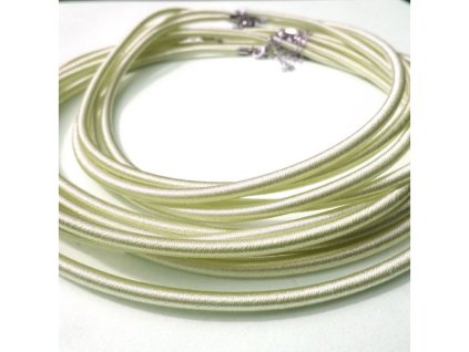 Hedvábný náhrdelník 5 mm krémový