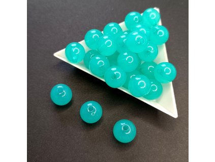 Plastové korálky 11 mm opál tyrkysové