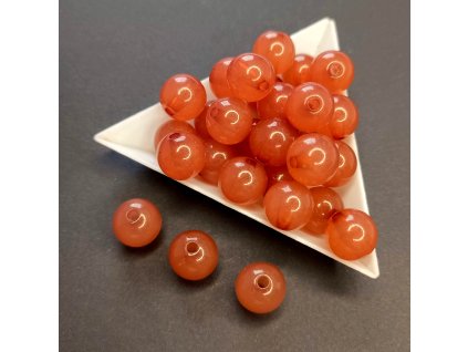 Plastové korálky 11 mm opál hnědé