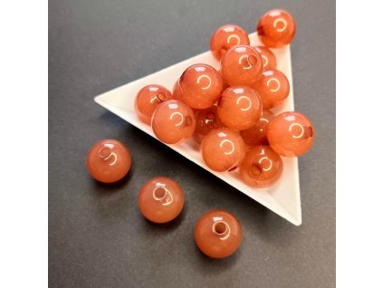 Plastové korálky 13 mm opál hnědé