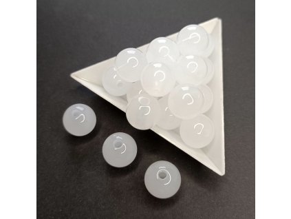 Plastové korálky 13 mm opál bílé