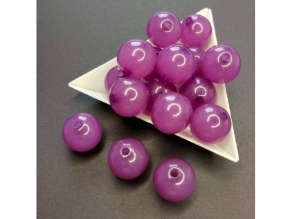 Plastové korálky 13 mm opál fialové