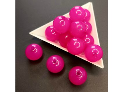 Plastové korálky 13 mm opál růžové