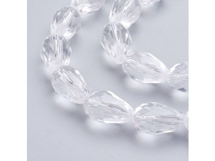 Broušená kapka 11x8 mm čirá
