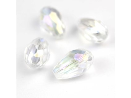 Broušená kapka 15x10mm čirá AB