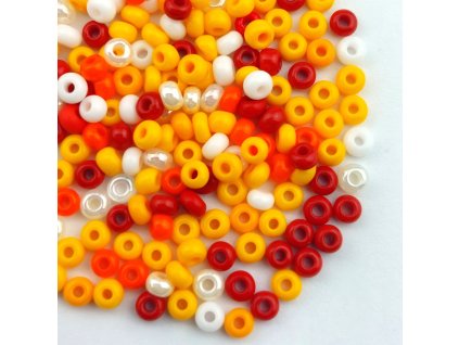 Preciosa rokajl 8/0 mix oranžový