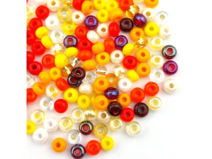 Preciosa rokajl 6/0 mix oranžový