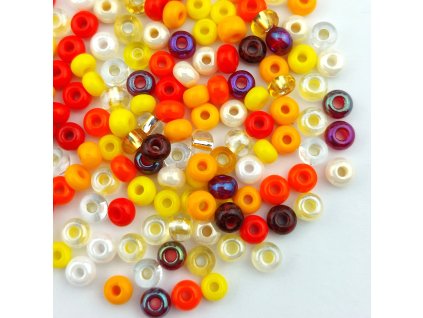 Preciosa rokajl 6/0 mix oranžový