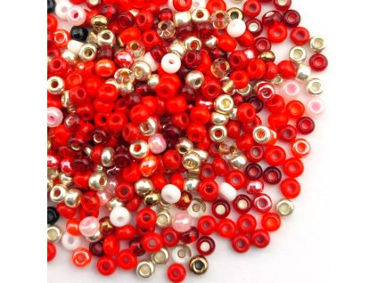 Preciosa rokajl 8/0 mix sv. červený