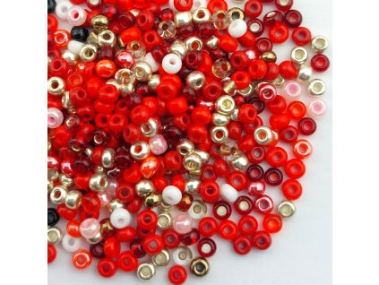 Preciosa rokajl 8/0 mix sv. červený