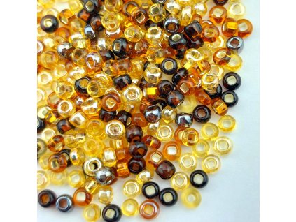 Preciosa rokajl 8/0 mix hnědý