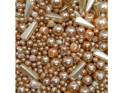 Směs voskovaných perliček pudrově růžová