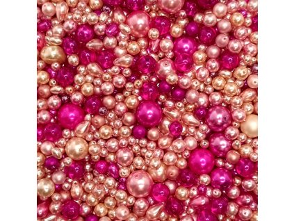 Směs voskovaných perliček růžová