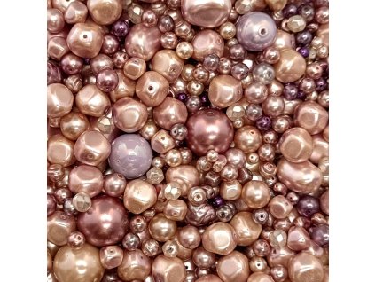Směs voskovaných perliček světle fialová