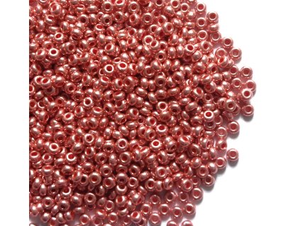 Preciosa rokajl 10/0 růžový metalický