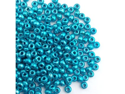 Preciosa rokajl 7/0 tyrkys metalický