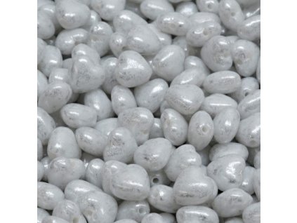 Skleněná srdíčka 6 mm stříbrné