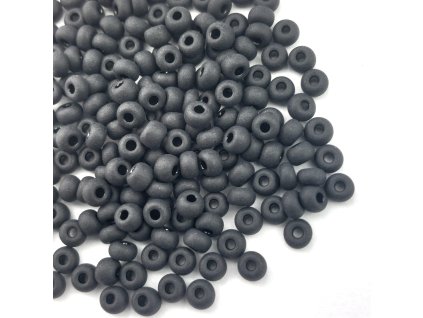 Preciosa rokajl 6/0 černý mat