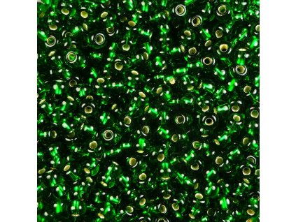 Preciosa rokajl 8/0 tm. zelený stř. průtah