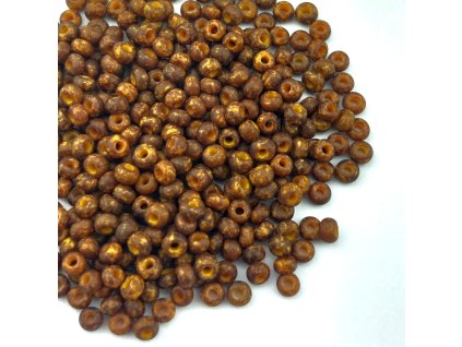 Preciosa rokajl 8/0 tm. hnědý travertin